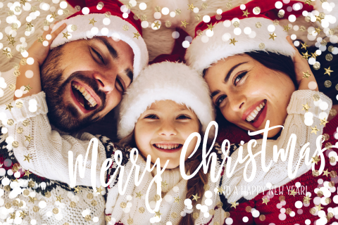 Kerstkaart met fotokader ontwerpen