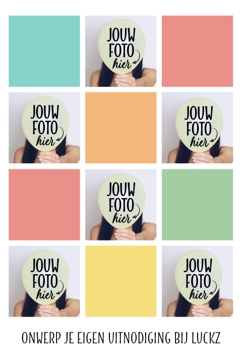 Leuke 6 foto's collage kaart kleuren