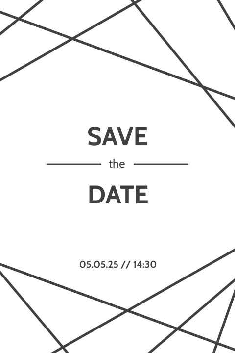 Stijlvolle Save the Date kaart geometrische lijnen