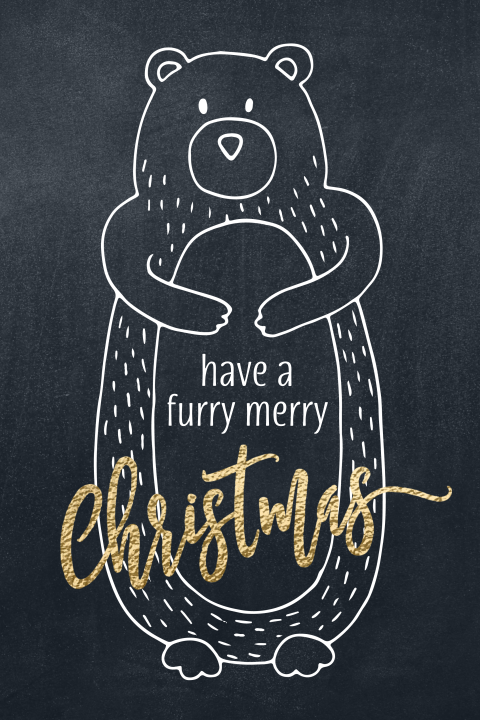 Leuke Kerstkaart beer