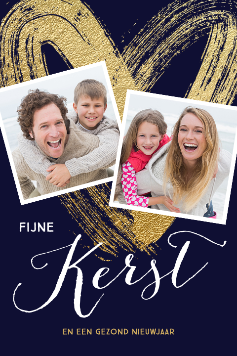 Kerstkaart lief hart met foto's