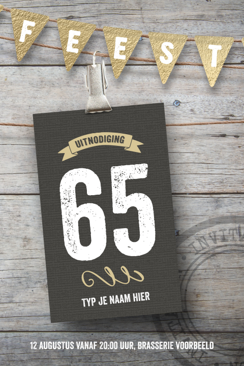 65 jaar verjaardag uitnodiging feest