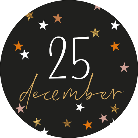 Kerst sluit stickers met eigen datum sterren