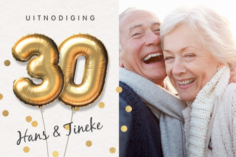 Uitnodiging 30 jaar getrouwd jubileum
