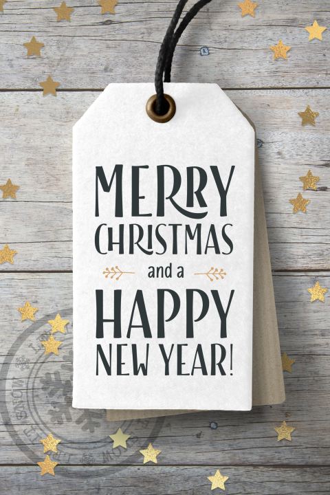 Leuke kerstkaarten wit label sterretjes
