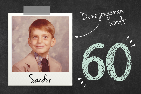 Uitnodiging met foto van vroeger 60 jaar