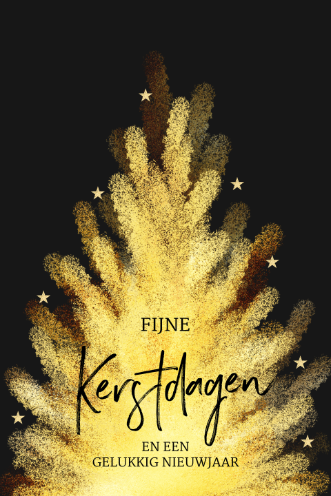 Kerstkaarten chique kerstboom goud