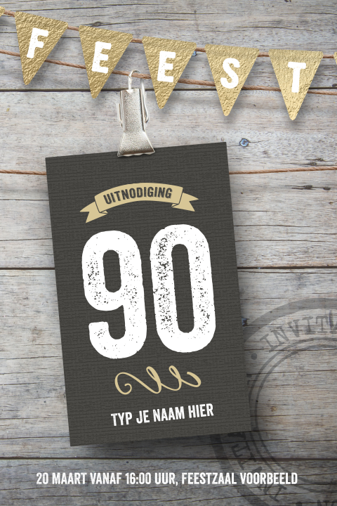 90 jaar verjaardag uitnodiging feest | Luckz