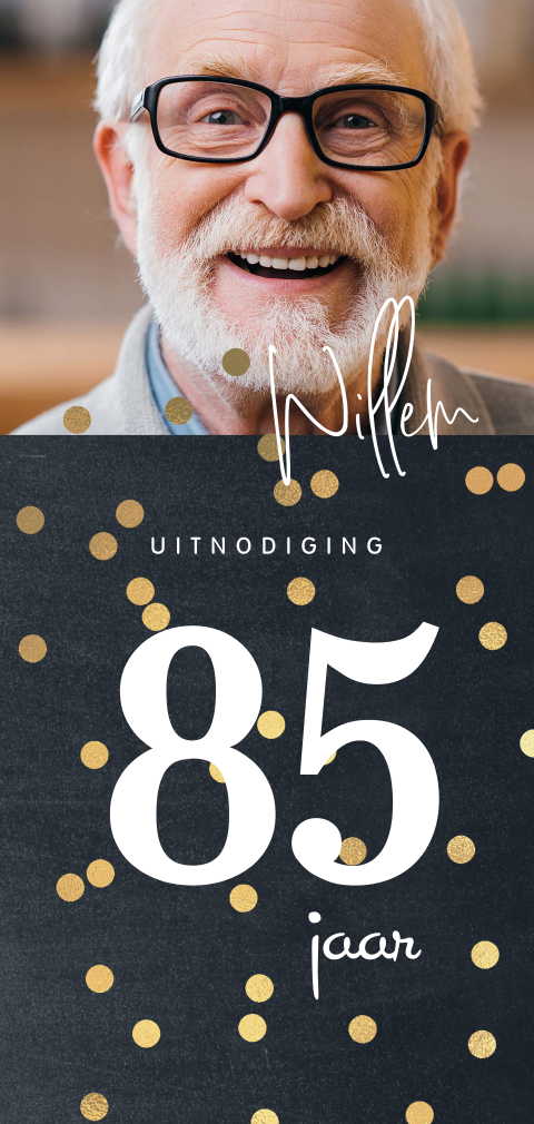 Uitnodigingen 85 jaar verjaardag met foto