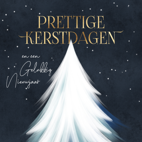 Kerstboom kerstkaart zwart wit