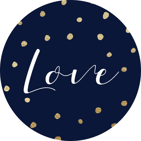 Sluitzegel sticker zelf maken Love stippen