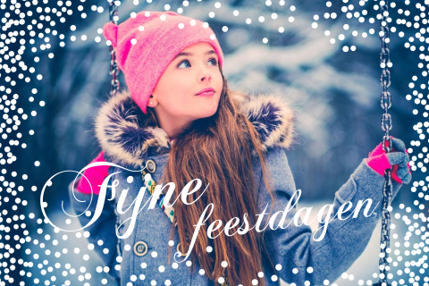 Eigen foto kerstkaart sneeuw