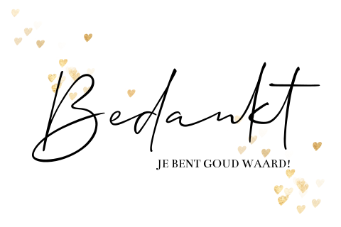 Kerstkaart bedankt voor je inzet stijlvol hartjes