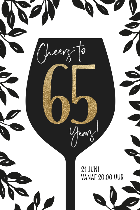 Cheers verjaardag uitnodiging 65 jaar