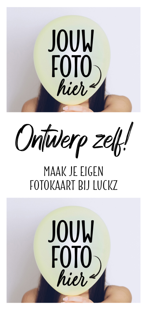 Eigen langwerpige kaart met 2 foto's
