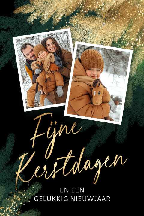 Leuk kerstkaartje met twee foto’s