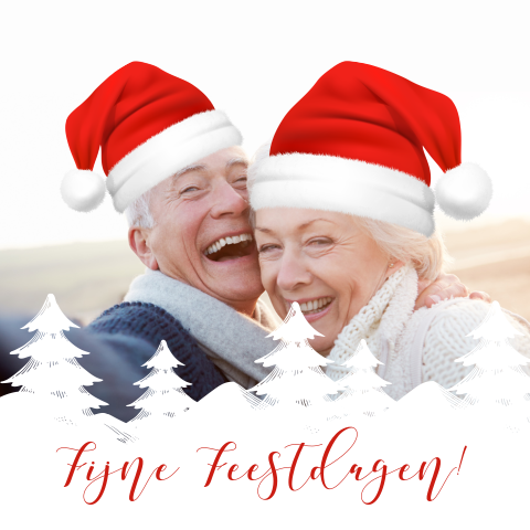 Grappige fotokaart kerstkaarten met kerstmutsen
