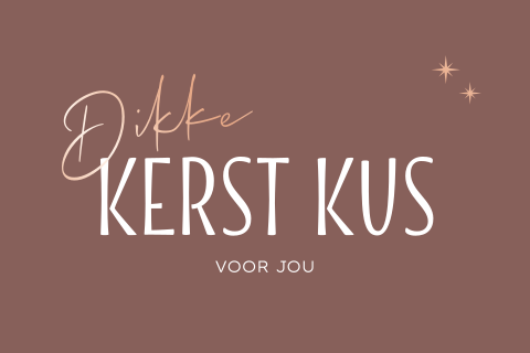 Kerstkaart dikke kerst kus