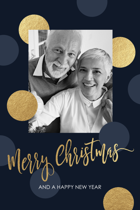 Hippe kerst bollen met foto kerstkaart