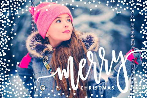 Foto kerstkaart sneeuwvlokjes
