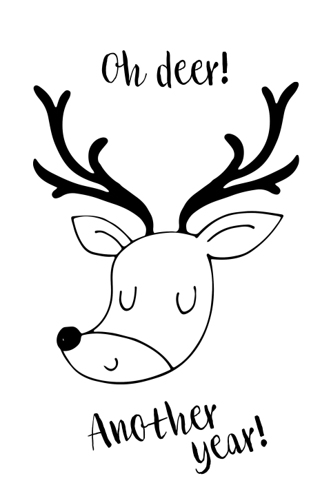Oh deer another year uitnodiging grappig wit