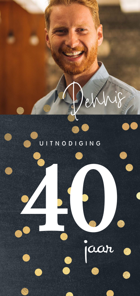 Uitnodiging 40 jaar verjaardag met foto