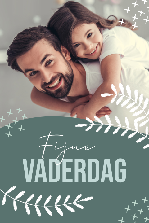 Vaderdag kaart met foto en takjes