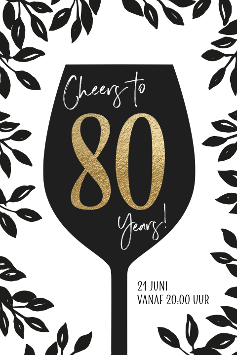 Cheers verjaardag uitnodiging 80 jaar