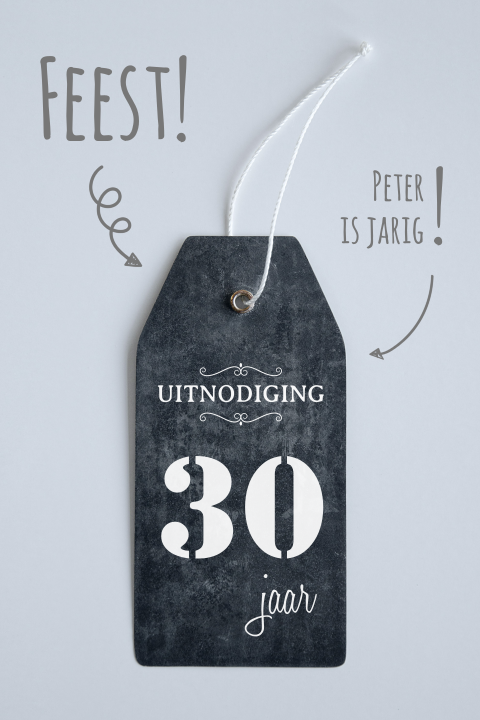 Verjaardag uitnodiging 30 jaar label