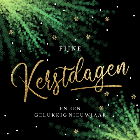 Mooie kerstkaart met kersttakken design van sneeuwvlokken