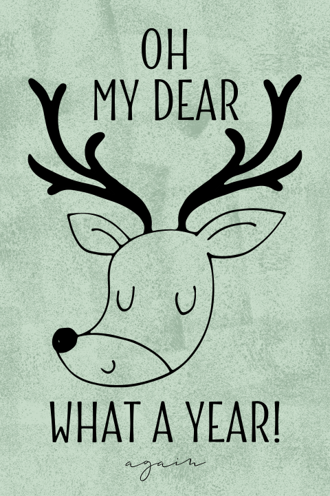Kerstkaart oh dear what a year again hertje