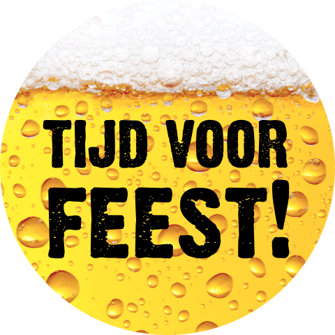 Sticker sluitzegel Tijd voor feest Bier