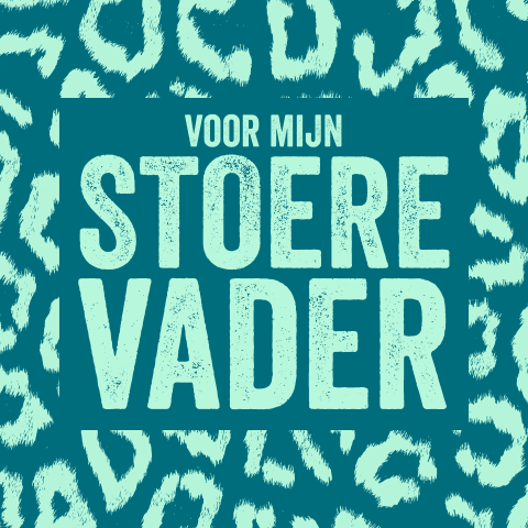 Stoere vaderdagkaart luipaard print zee groen