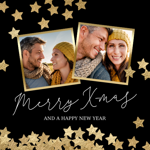 Hippe kerstkaart maken met twee foto's