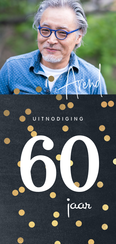 Uitnodiging 60 jaar verjaardag met foto