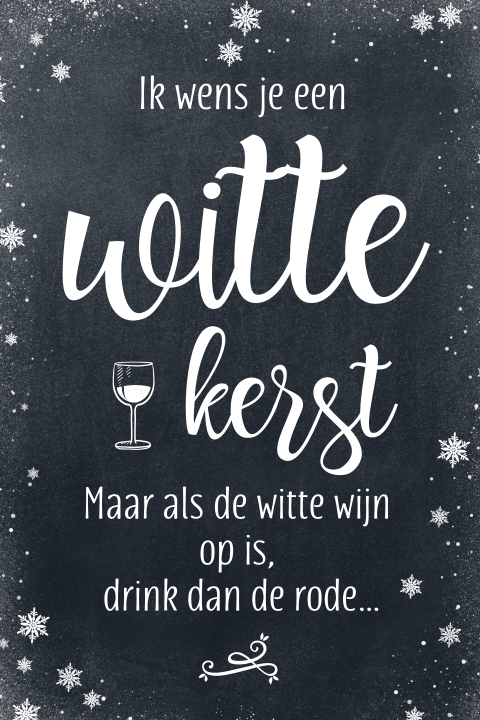 Grappige kerstkaart witte kerst