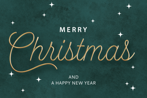 Zakelijke kerstkaarten Merry Christmas groen