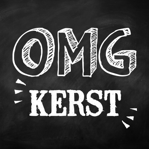 OMG KERST grappige kerstkaart zwart wit