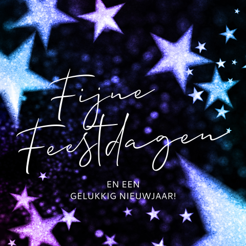 Kerstkaarten met sterren en fijne feestdagen