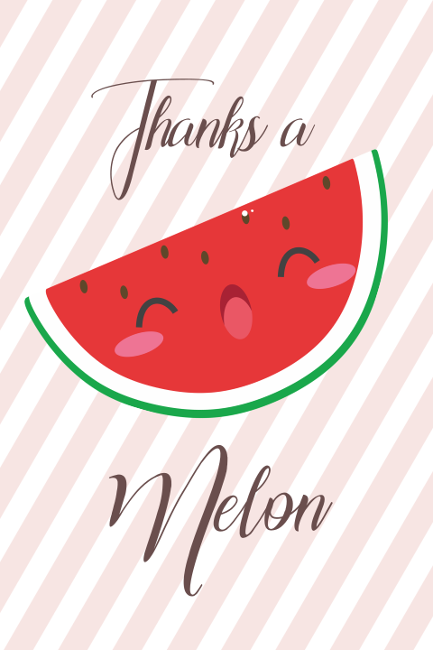 Leuke diner bedankkaarten meloen