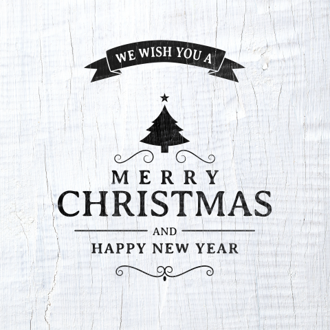 Zakelijke kerstkaart wit hout design