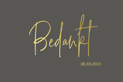 Bedankkaart goudfolie typografie zelf maken