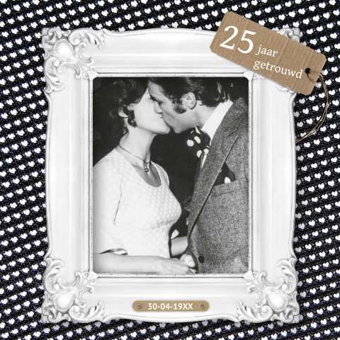Uitnodiging jubileum met foto zwart wit