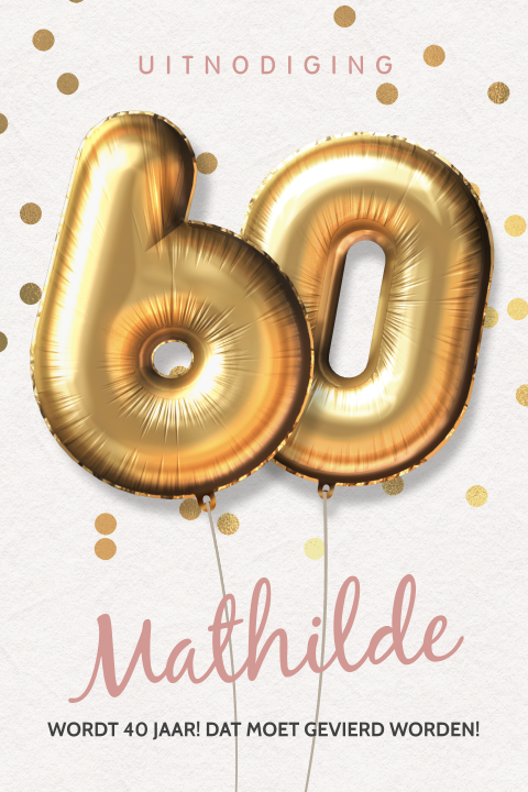 Stijlvolle uitnodigingen 60ste verjaardag ballonnen
