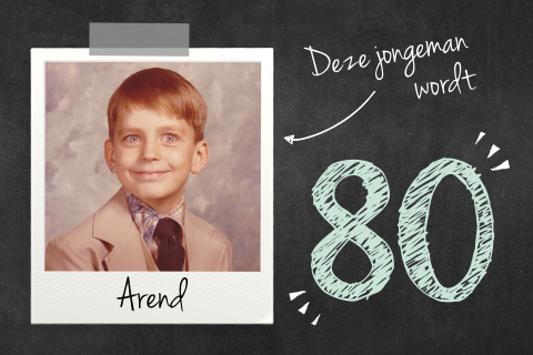 Uitnodiging met foto van vroeger 80 jaar