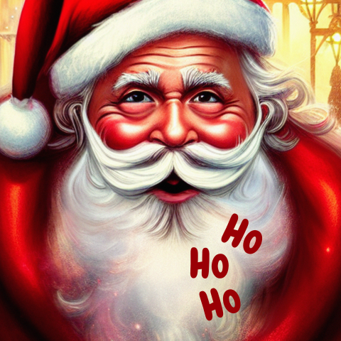 Grappige kerstkaarten met een kerstman