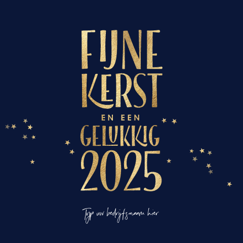 Stijlvolle zakelijke kerstkaart blauw goud