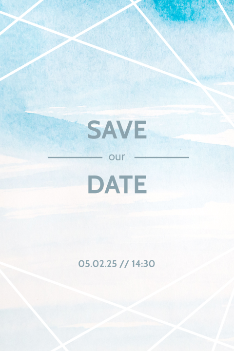 Save the Date  geometrische lijnen aquarel