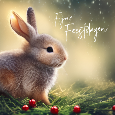 Kerstkaarten lief konijntje