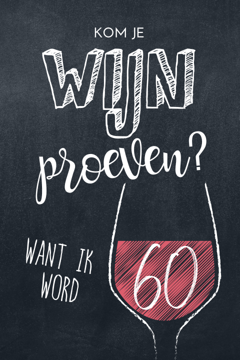 Grappige uitnodiging verjaardag 60 jaar wijn proeven